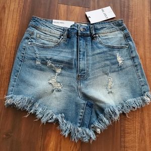 C'EST TOI Large Distressed Shorts